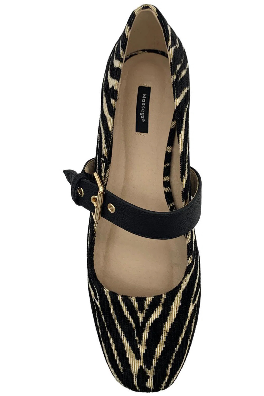 Masseys Women's Adia Flat Black/Tan - Wide - Picture 2 of 3